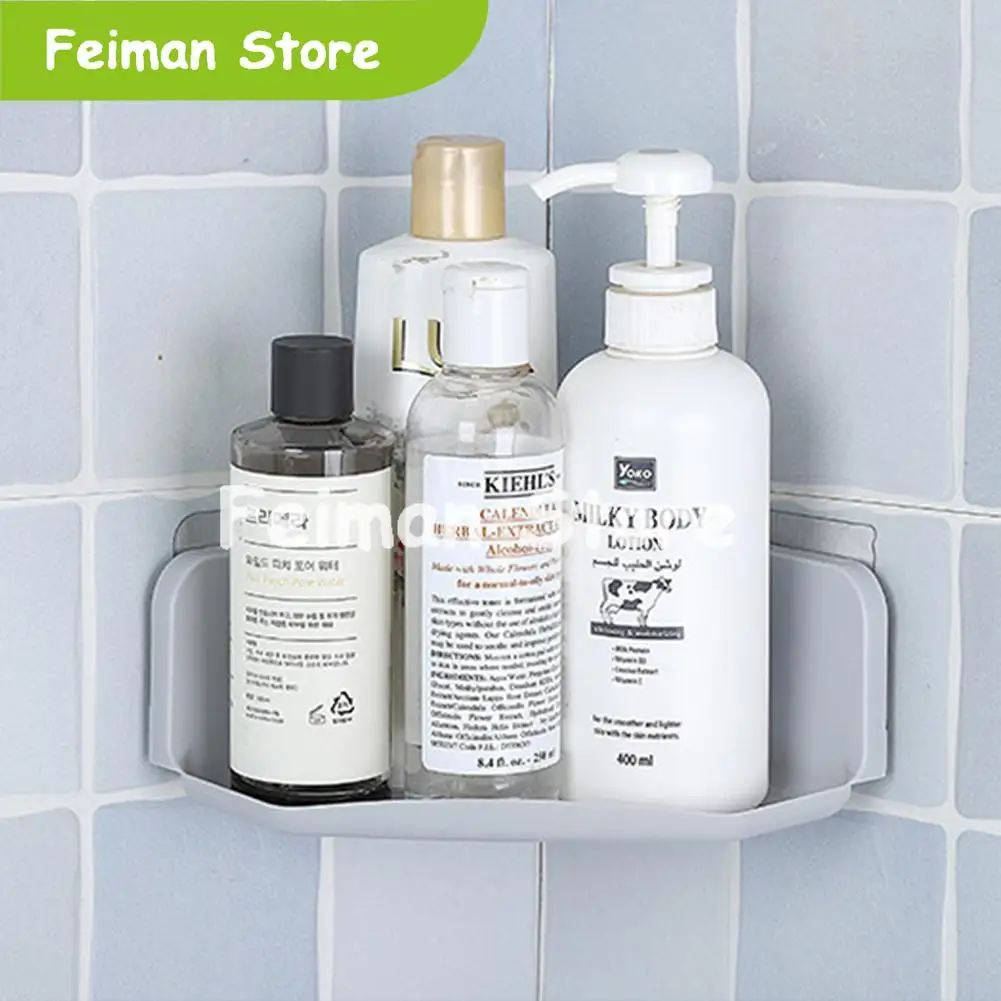 3 Colors Suction Cup Corner Shower Shelf Bathroom Shampoo Holder Kitchen Storage Rack Organizer | Обустройство дома