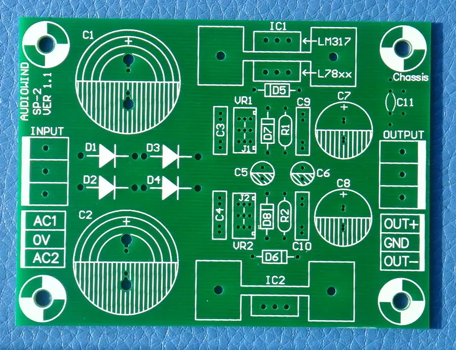 Напряжение печатная плата регулятора для LM317 LM337 или 78xx 79xx IC