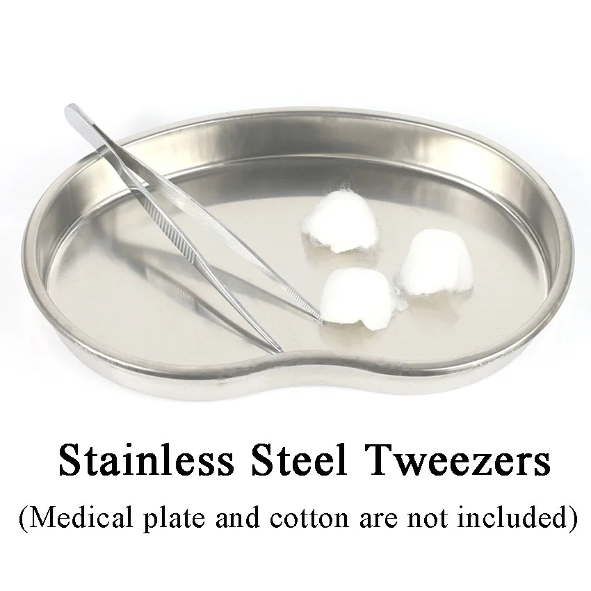 

Cotton Tweezers Tattoo Supplies Medical Straight Bend Stainless Steel Alcohol Cotton Clip Pliers Anti-skid for Permanent Makeup