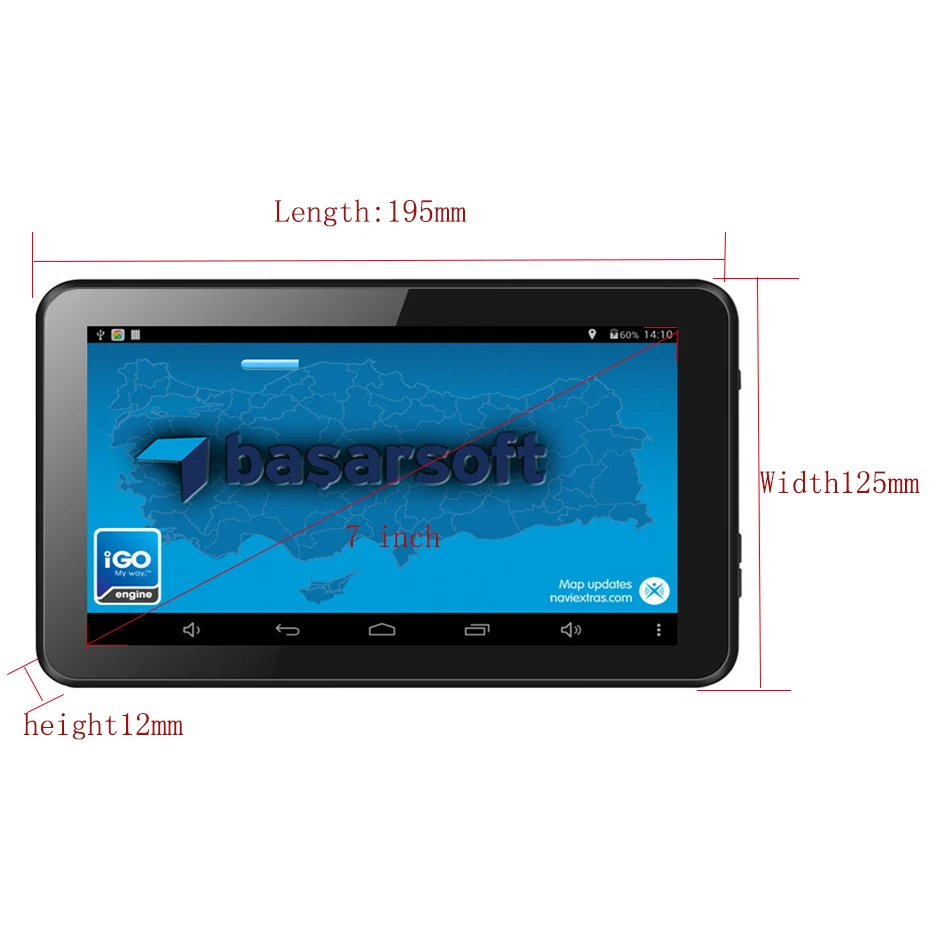 7 дюймов Android 4.4.2 емкостный автомобильный gps навигации DDR 512 М 16 Гб Wi Fi