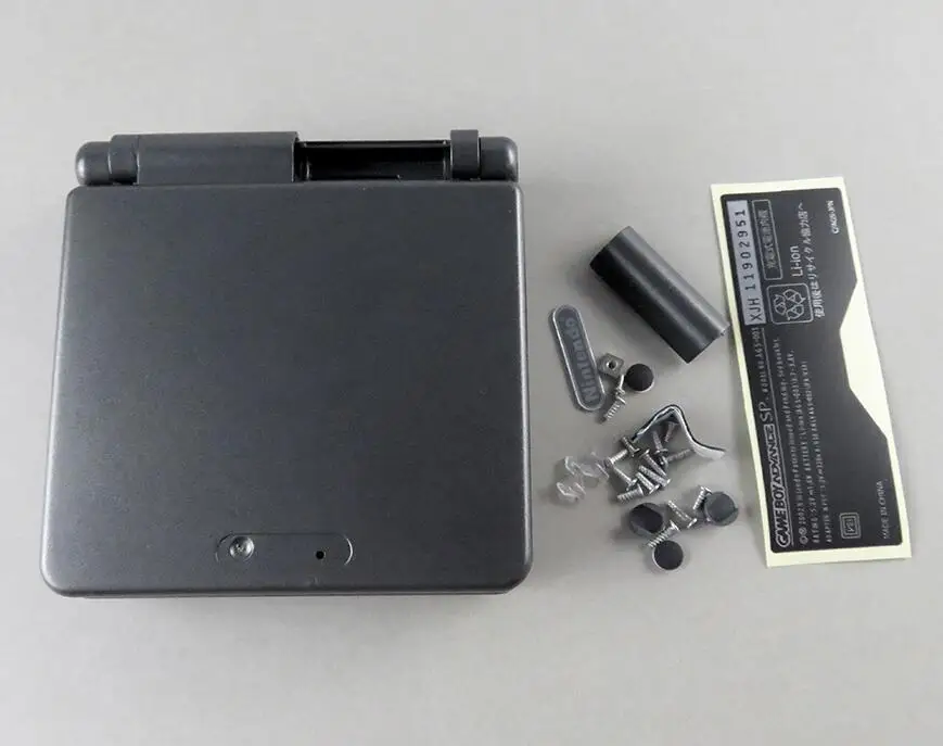 Чехол для Gameboy Advance SP сменный Корпус Корпуса с крышкой и винтами для GBA SP - Цвет: black