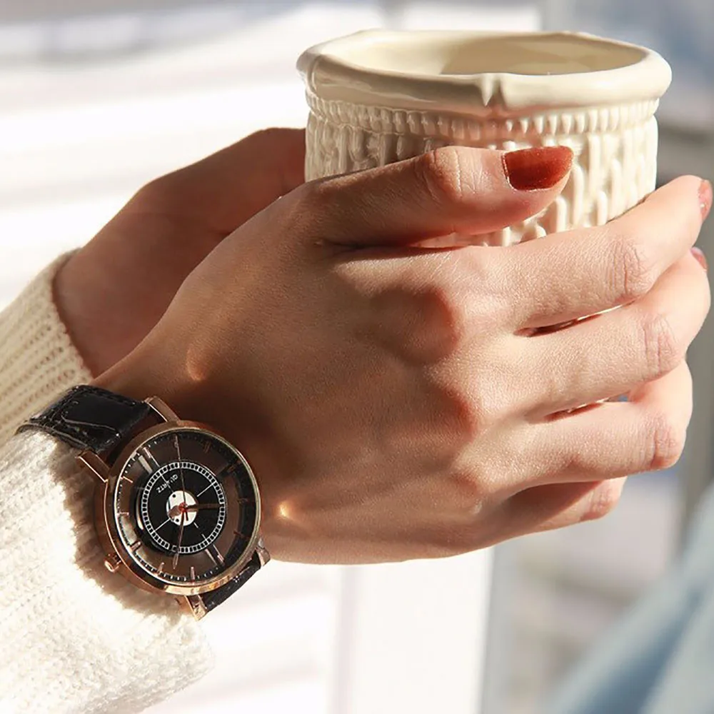 Роскошные женские часы с простым аналоговым браслетом изысканные уникальные