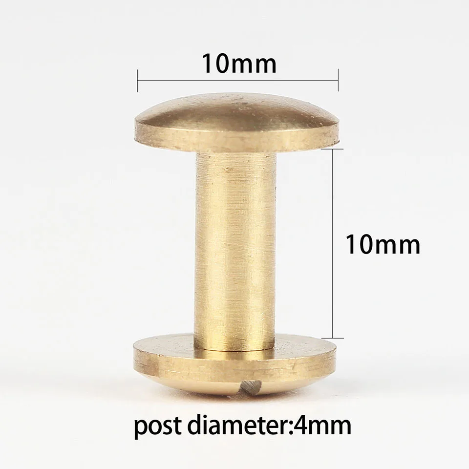 10x10mm WUTA латунный дуговой ремень винт шпилька двойная изогнутая головка Чикаго гвоздь заклепки для кожаного ремесла DIY ремень/ремень аксессуары-мульти-Размер - Цвет: 10x10mm