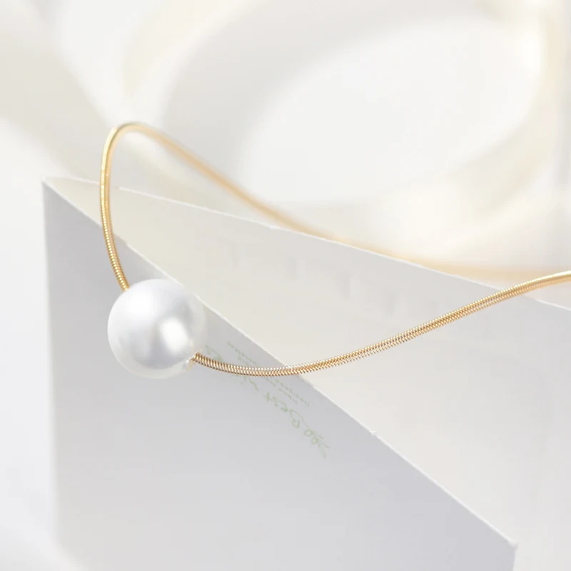 Neoglory любовь розовое золото цвет ожерелья с искусственным жемчугом модные