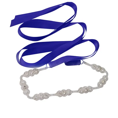 royal blue TRiXY S215 Свадебные ремни с кристаллами серебряные стразы пояс для свадебного платья формальный свадебный пояс, лента аксессуары для свадебного платья - Цвет: royal blue