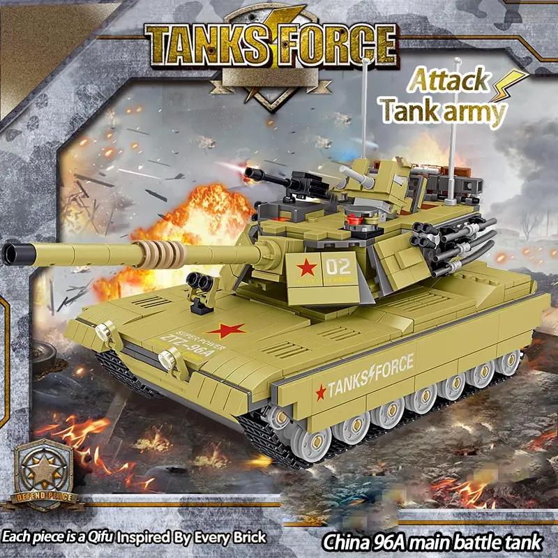 

1065PCS Military 96A Main Battle Tank Building Blocks Compatible WW2 Army Soldier Weapon Bricks Educational Boy Toys