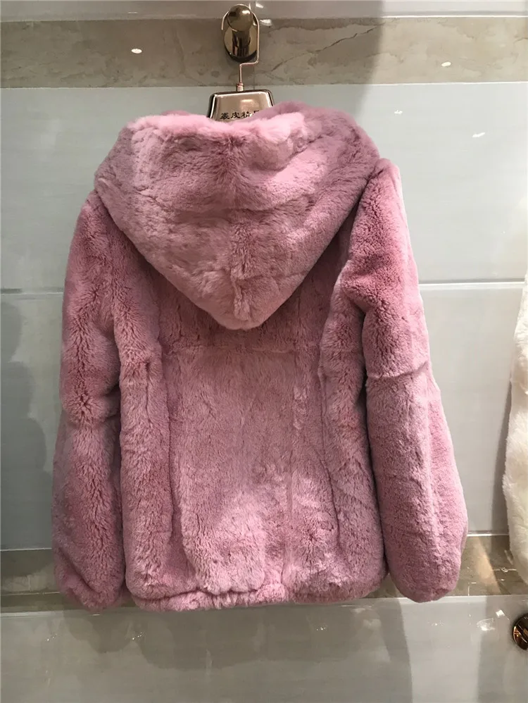 Короткие высококачественные шубы из меха кролика рекс для женщин женская