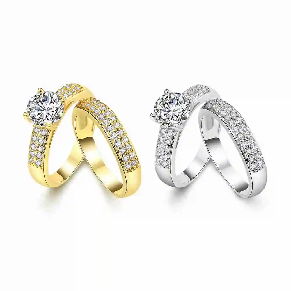 Kiteal New Jewelry Pair Ring Set Gold/silver Color DIY Couple Rings Female For Women Bridal Alliance US Size | Украшения и