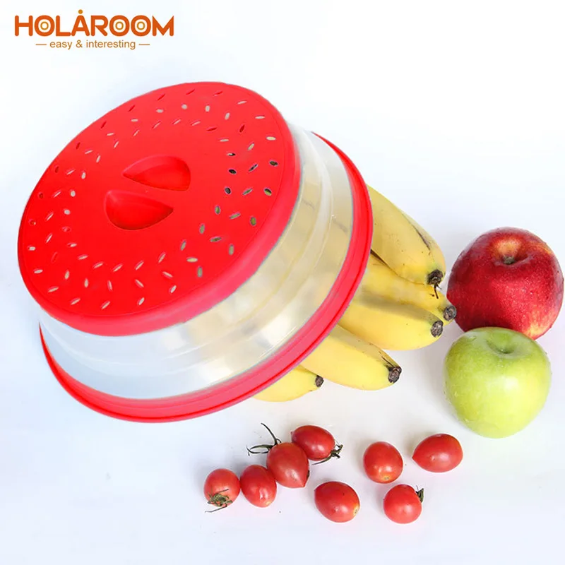 Holaroom Силиконовый складной чехол для микроволновой печи крышка складное блюдо