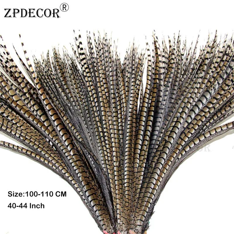 

ZPDECOR Natural Lady Amherst Pheasant Feathers Size 100-110cm 40-44 Inch for Carnival