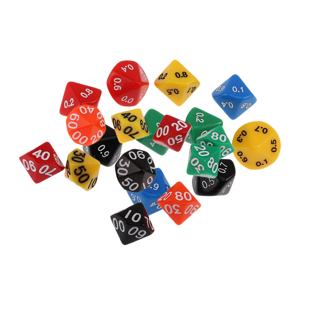 20 шт. десятисторонние кубики для игр на роликах TRPG детали настольных