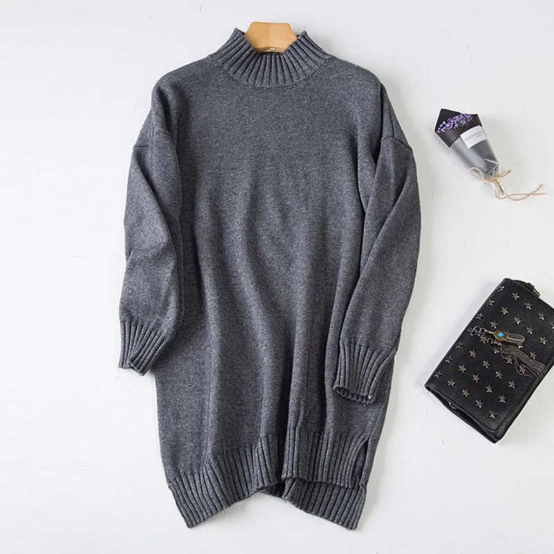 Чистый кашемир пуловер свитер 2018 Осень Зима Высокое качество Половина Водолазка
