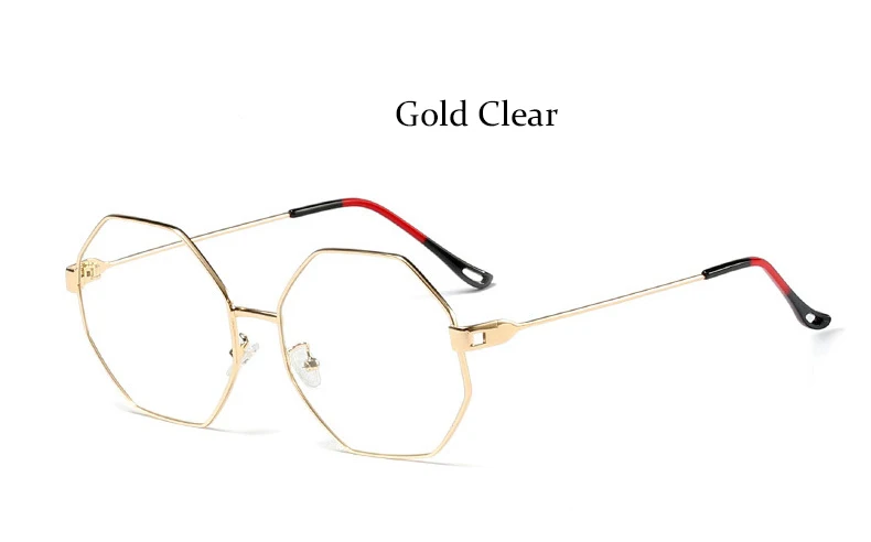 Gold Clear Круглые очки, оправа для женщин, компьютерная оправа для очков, прозрачные линзы, смесь металлических ножек, очки, модные стили - Цвет оправы: Gold Clear