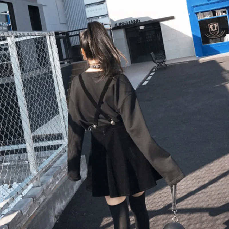 Новые летние высокая талия Для женщин юбка Harajuku бархат панк Сердце Клип Юбка в полоску для женщин дамы Мини-юбки черный