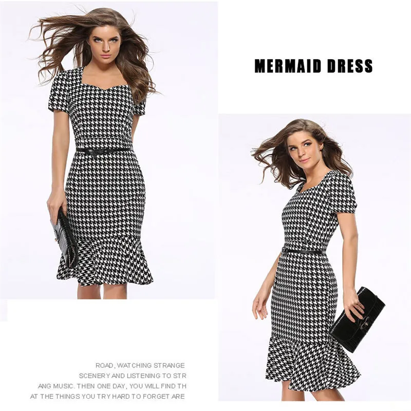 Женское Деловое платье карандаш с баской вечернее облегающее юбкой годе размера