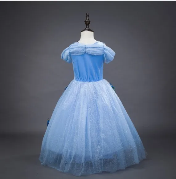 Платье для девочек Лето 2017 Детские платья Золушка Снежная королева Эльза Анна