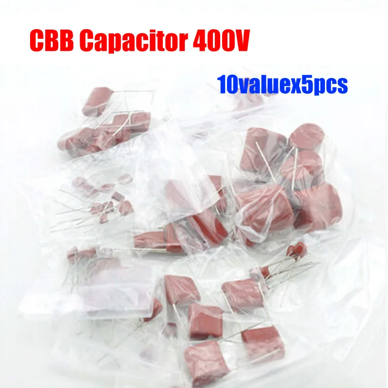 10valuesx5pcs=50pcs 400V CBB Capacitor Assorted Kit 103 104 684 105 etc. | Электронные компоненты и