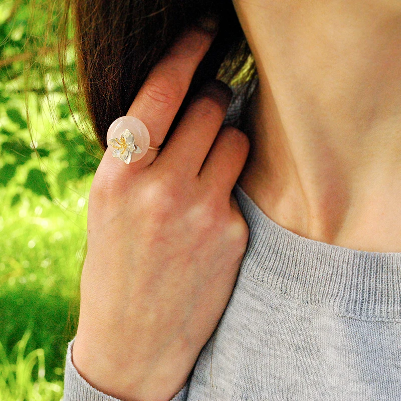 Lotus Fun реальные 925 серебро ручной работы Ювелирные украшения лотоса шепчет