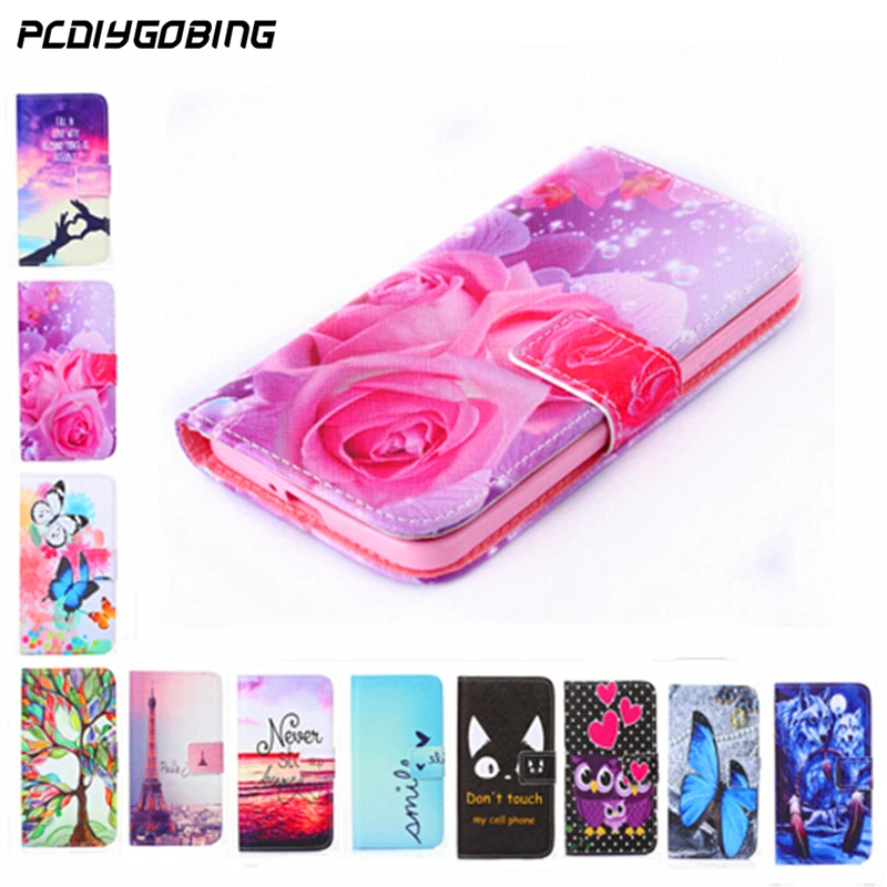 New Wallet Style Colour Rose Flower Tower Pattern Full Cover M5c Top Flip Painting PU Leather Case For Meizu M5C Meilan 5C | Мобильные