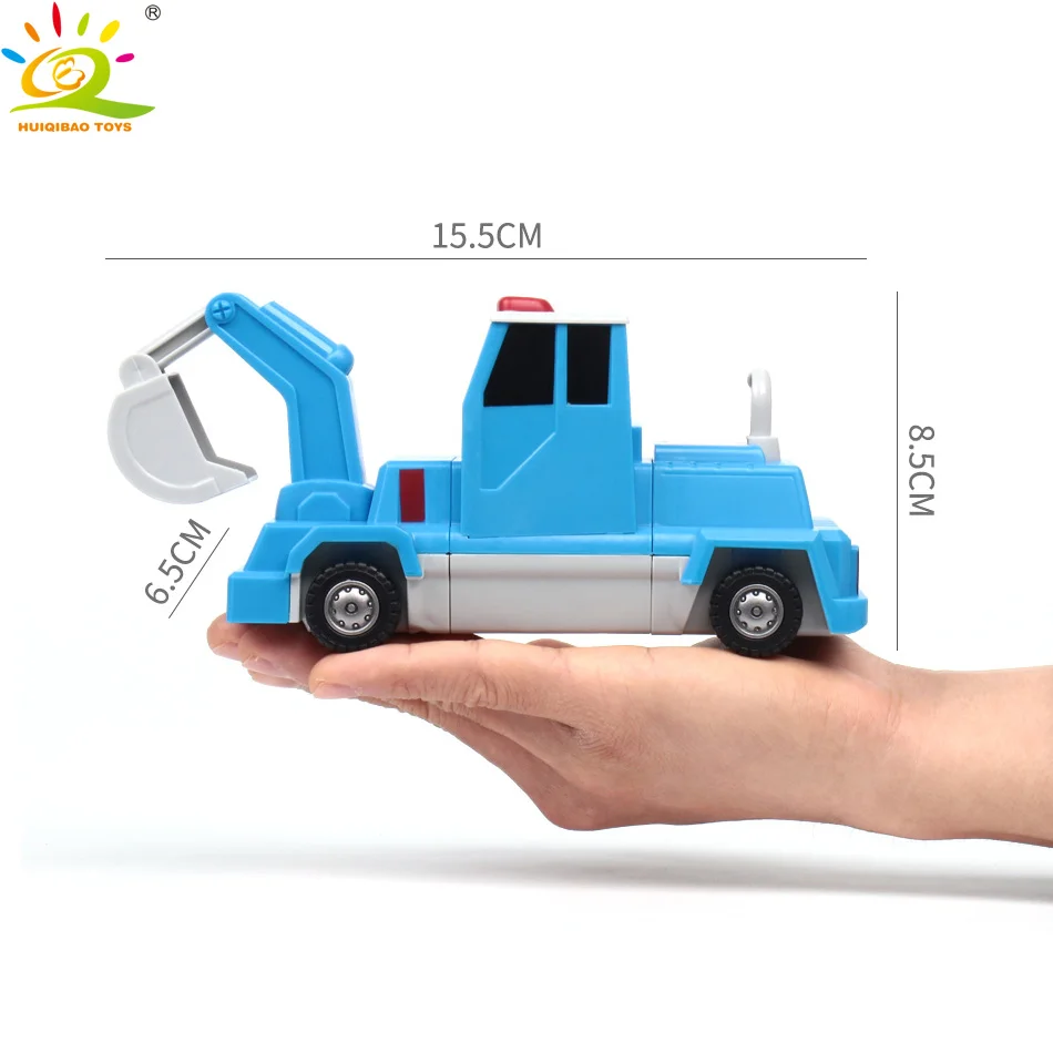 HUIQIBAO игрушки 10 шт. 10в1 магнитный поезд строительные блоки DIY полицейский самолет