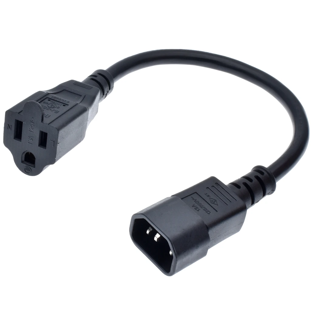IEC320 C14 штекер для Nema 5 15R Женский удлинитель питания шнур США адаптер PDU UPS кабель