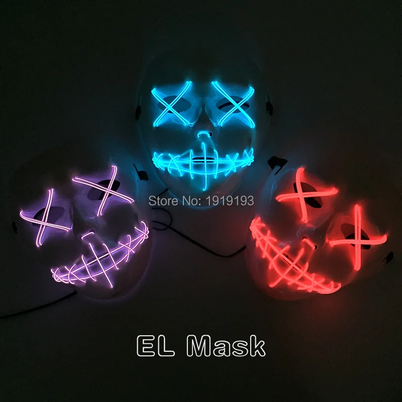 Лидер продаж 3 В для рождественской вечеринки неон строка паника Дьявол маска