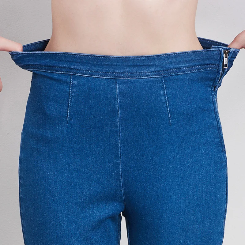 Женские узкие джинсы LEIJIJEANS скинни с высокой посадкой молнией сбоку 3 цвета