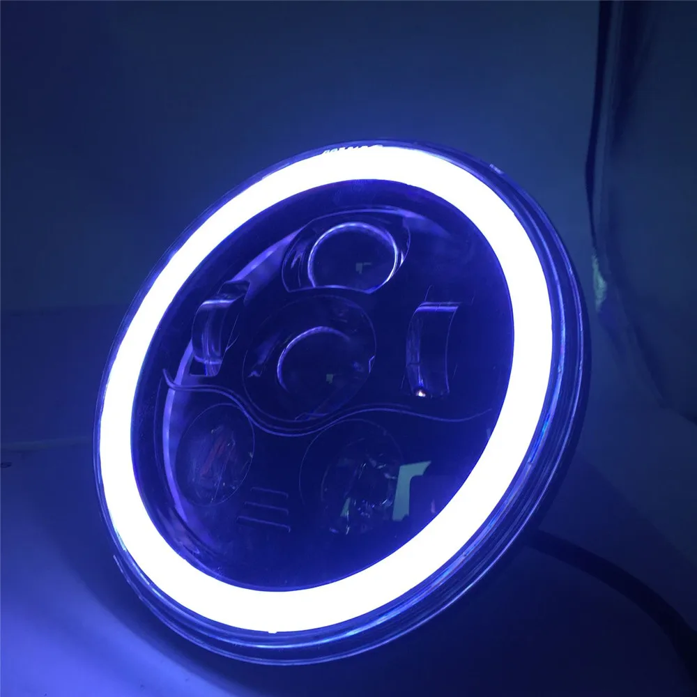45 Вт 7 дюймов круглые мото светодиодные фары дальнего/ближнего света RGB