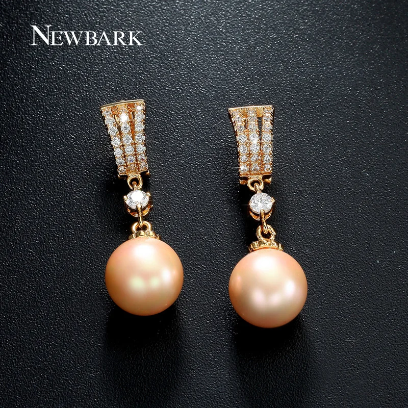 Newbark классический серебристый и розового золота Цвет Ювелирные наборы CZ Круглый