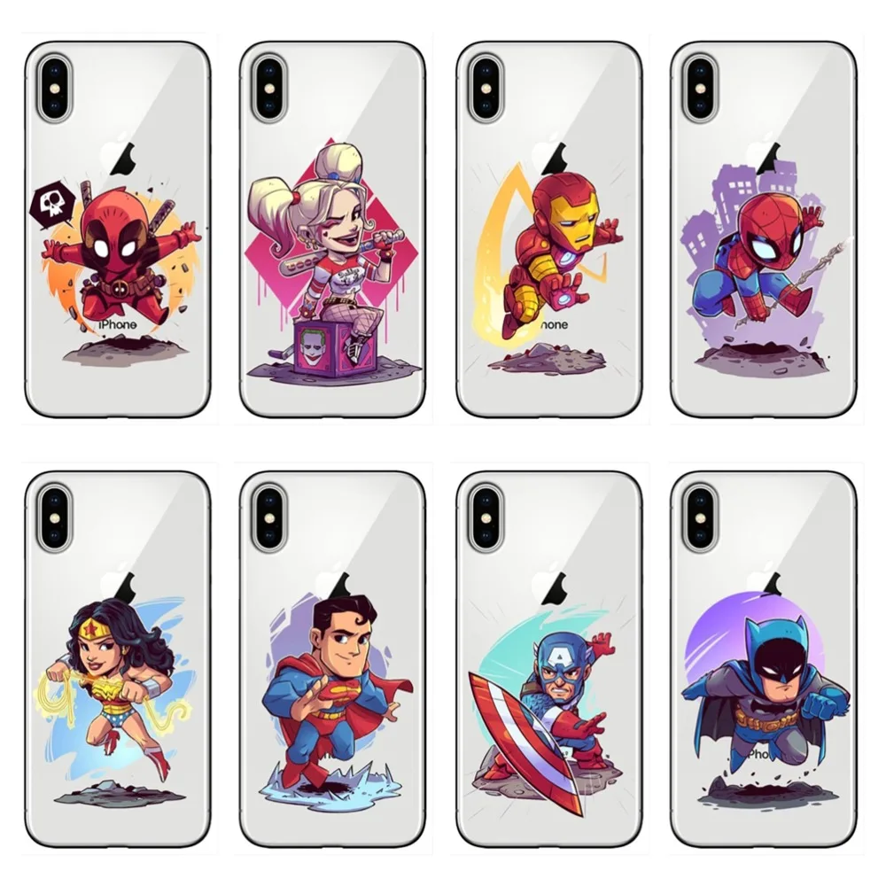 Мягкий чехол для телефона из ТПУ Marvel DC Comics Superhero iPhone 11 11PRO MAX5 5S 6 6S 7 8Plus X XR XS MAX|Сумки