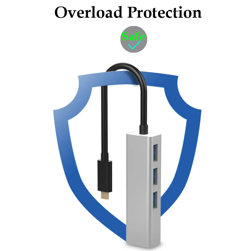 4 в 1 Алюминиевый USB Type c док станция для 3 0 RJ45 высокоскоростной C концентратор MacBook