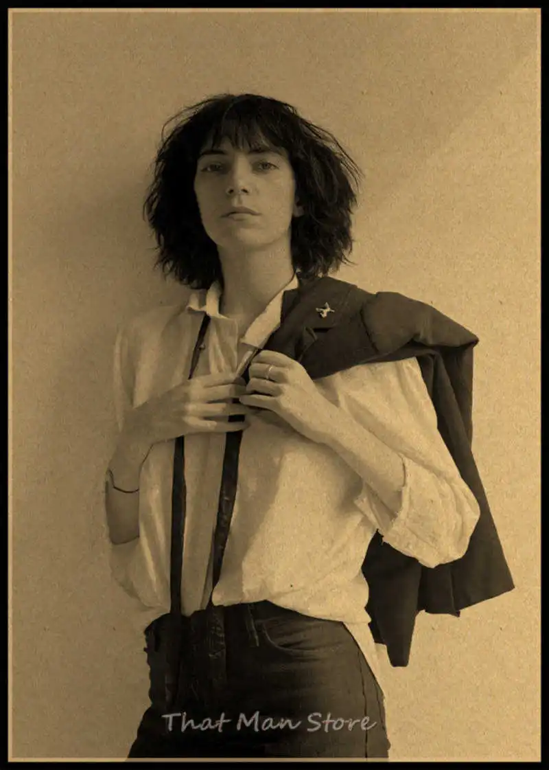 Rock poetess Patti Smith on the Woodstock/Классический Ностальгический/плакат для бара/Ретро