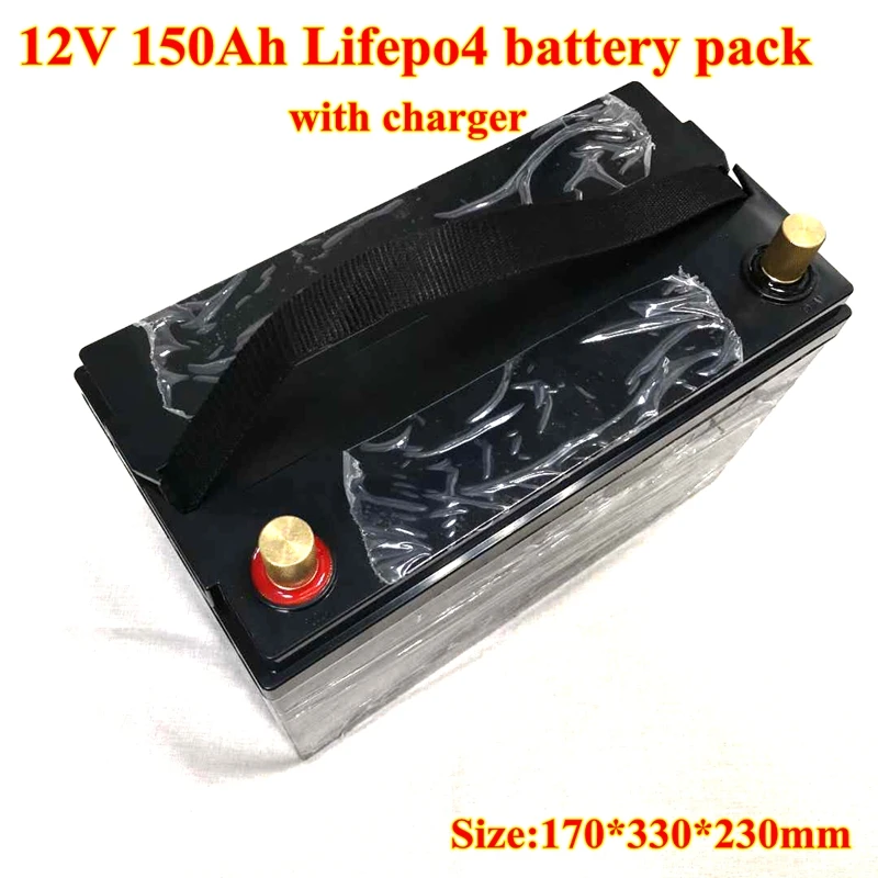 12 V 150AH Lifepo4 мА/ч. аккумулятор с 100A Dis Зарядное устройство BMS для гольф-кары ATV багги для езды по песку EV солнечное хранение автодомов лодки 10A Зарядное устройство