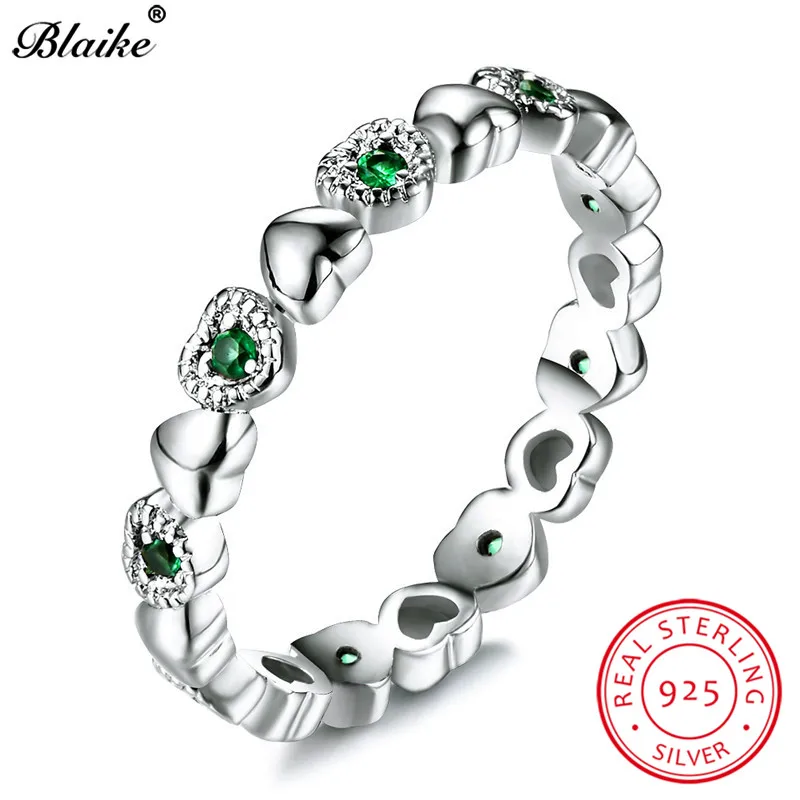 Blaike класса люкс камень для родившихся в мае изумруд кольца Для женщин