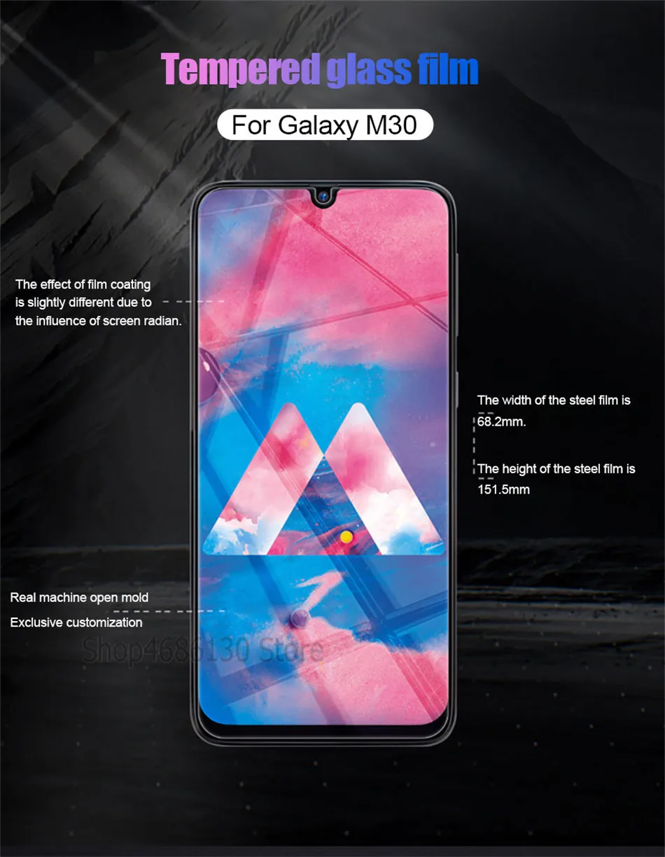 3 шт закаленное стекло для samsung Galaxy A50 A30 Защитное стекло для экрана для samsung Galaxy M20 M30 A20 A20E A40 A80 A70 A60 стекло