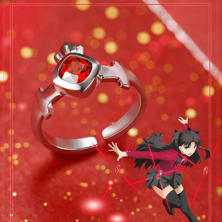 Женское и мужское кольцо Fate Stay Night серебряное в стиле аниме F FSN Tohsaka Rin S925 подарок