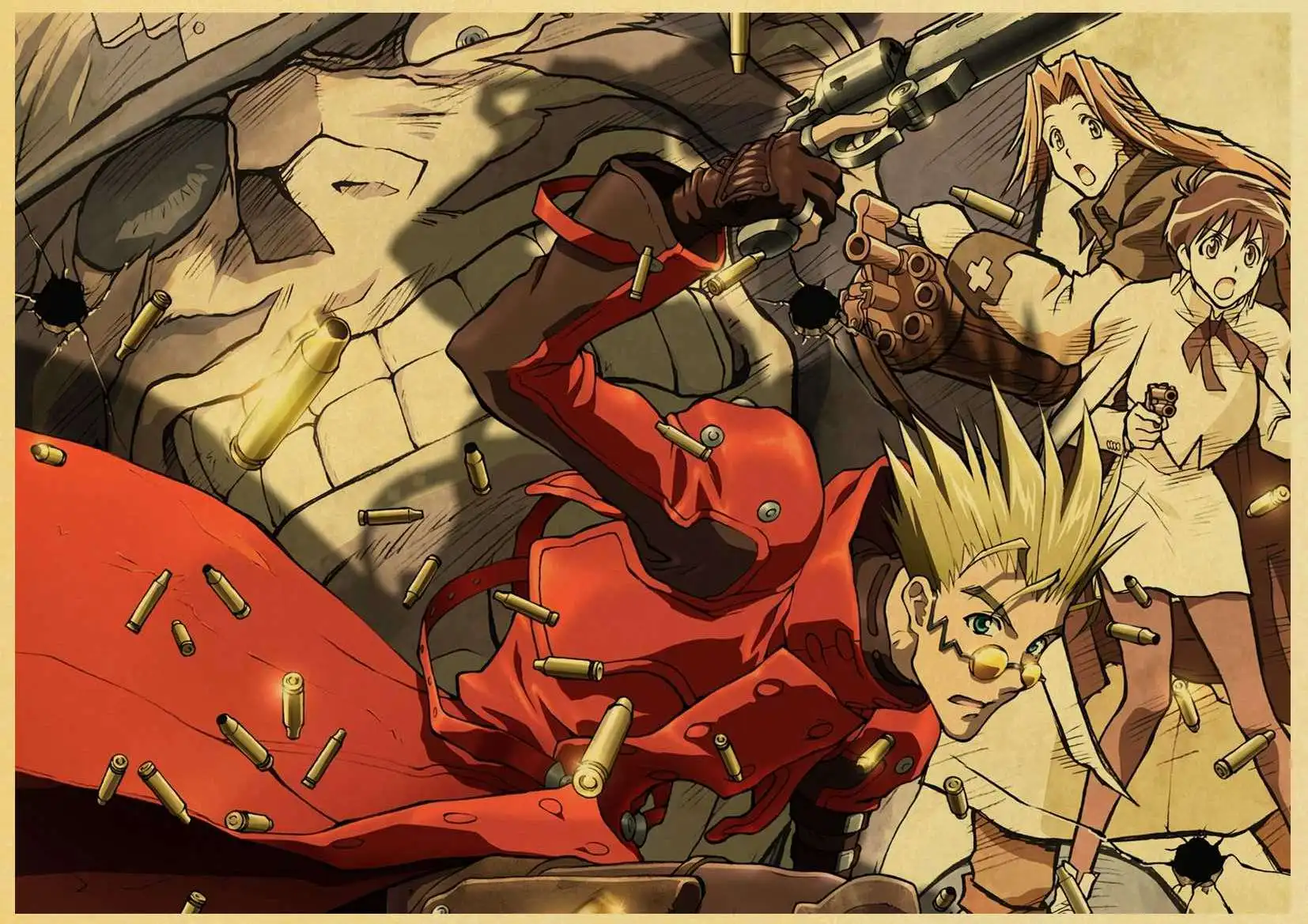 Trigun аниме Ретро плакат стикер бар настенные наклейки декоративные настенные украшения дома