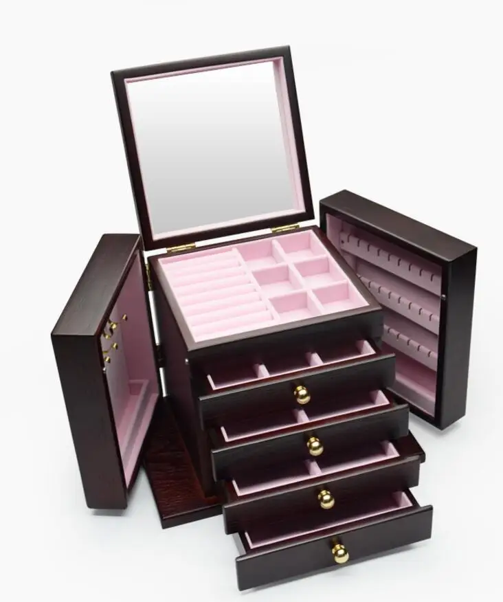 Клевера реальные деревянная шкатулка для украшений в стиле ретро большой