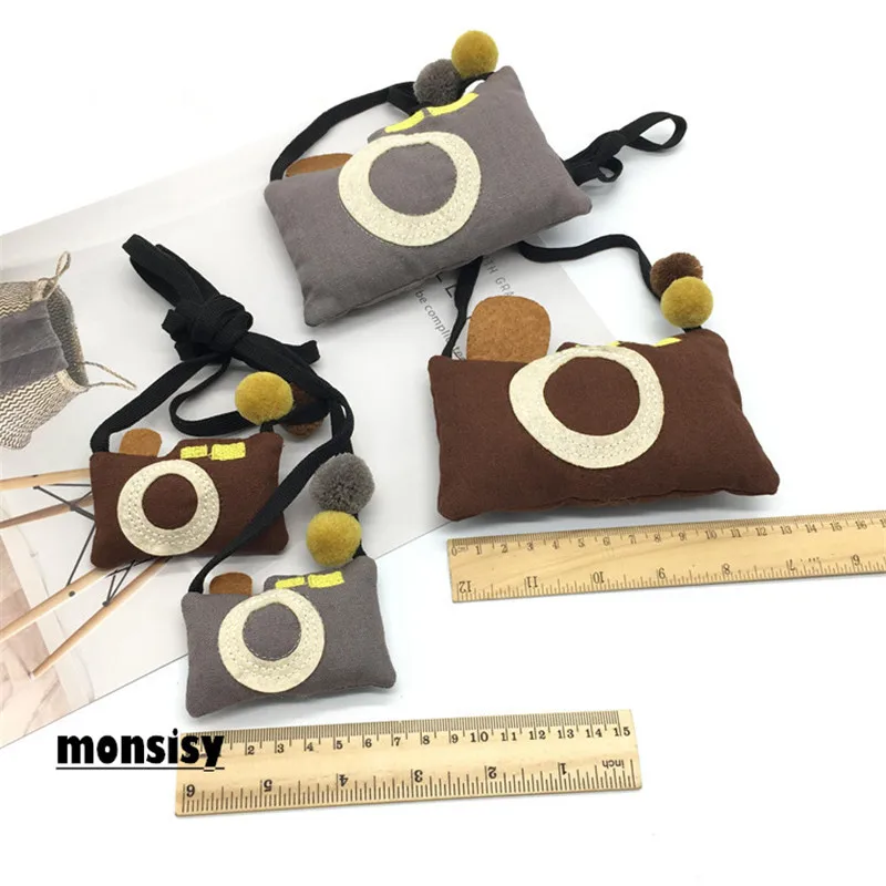 Monsisy Camera Bag Girl Boy 3D Cotton Plush Toy Shoulder Unisex Children Messenger Baby Toddler Kid Accessories |