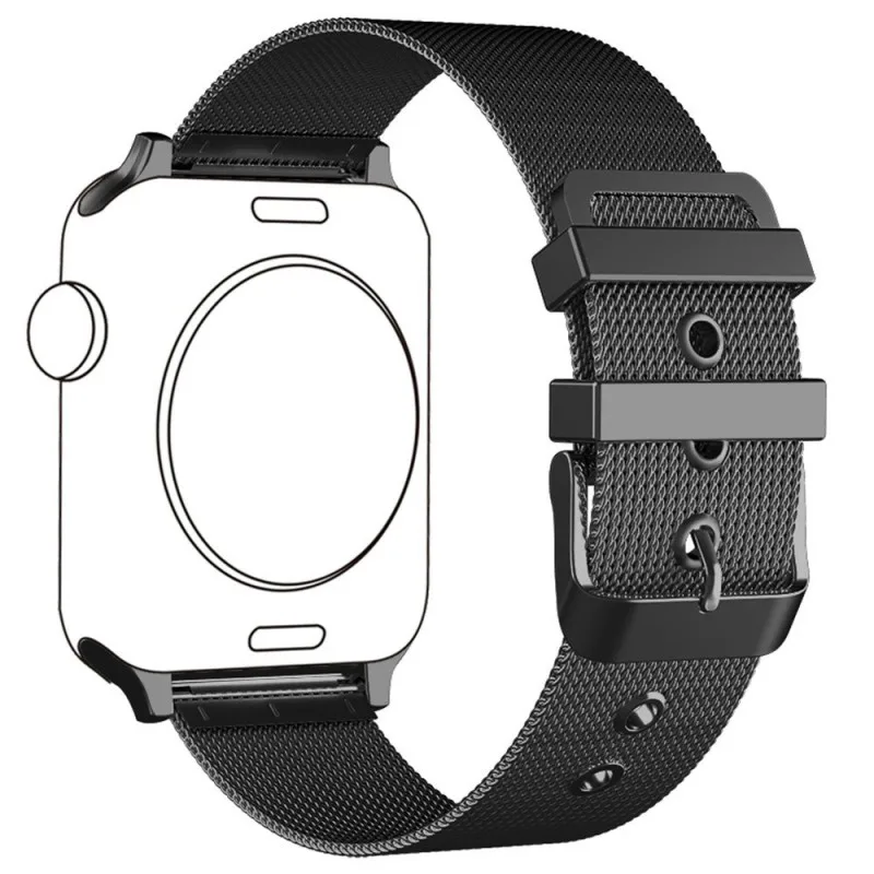 Розовый Золотой Миланский Браслет для наручных часов Apple Watch серии 1/2/3 отверстиями Нержавеющая сталь ремешок для наручных часов iWatch, 42 мм, 38 мм, браслет