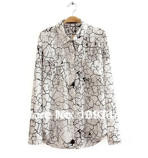 ST943 New Fashion Ladies' vintage stone skin print blouses elegant novelty Shirts casual slim brand designer tops |