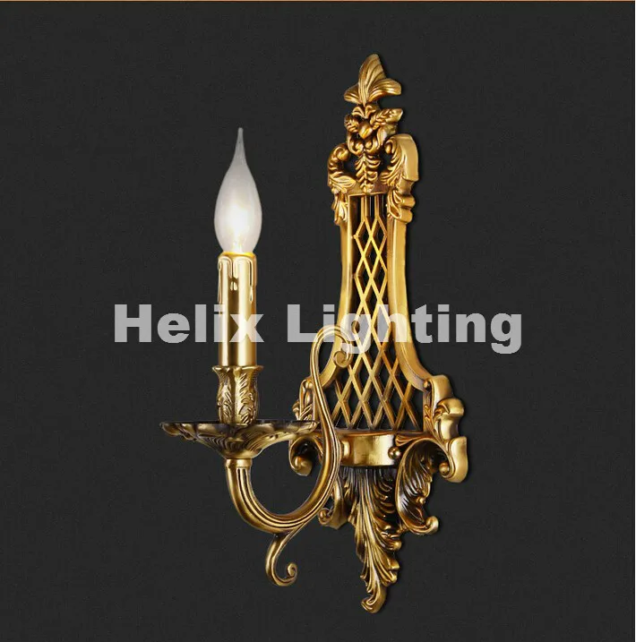 

D190mm H410mm Classical Golden Brass Wall Lamp Brass Wall Sconce for Hotel With Fabric Shade Modern crystal wall lamp Lustre