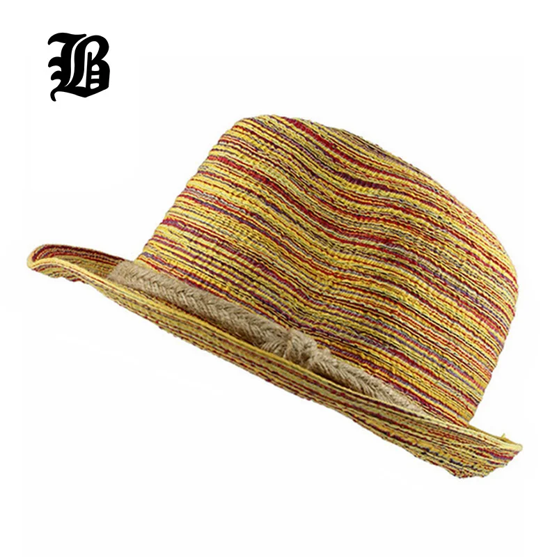 Модная однотонная плетеная шляпа унисекс [FLB] летняя пляжная Соломенная Панама от