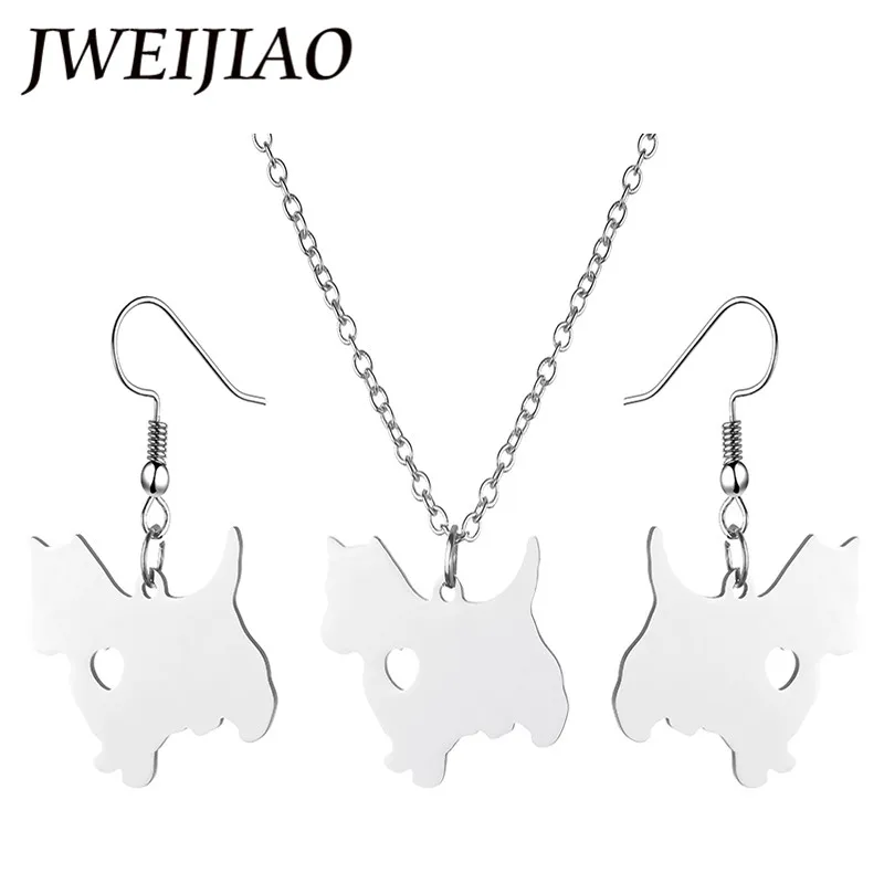 JWEIJIAO 2018 Новое поступление Английский кокер спаниель заявление ожерелье серьги