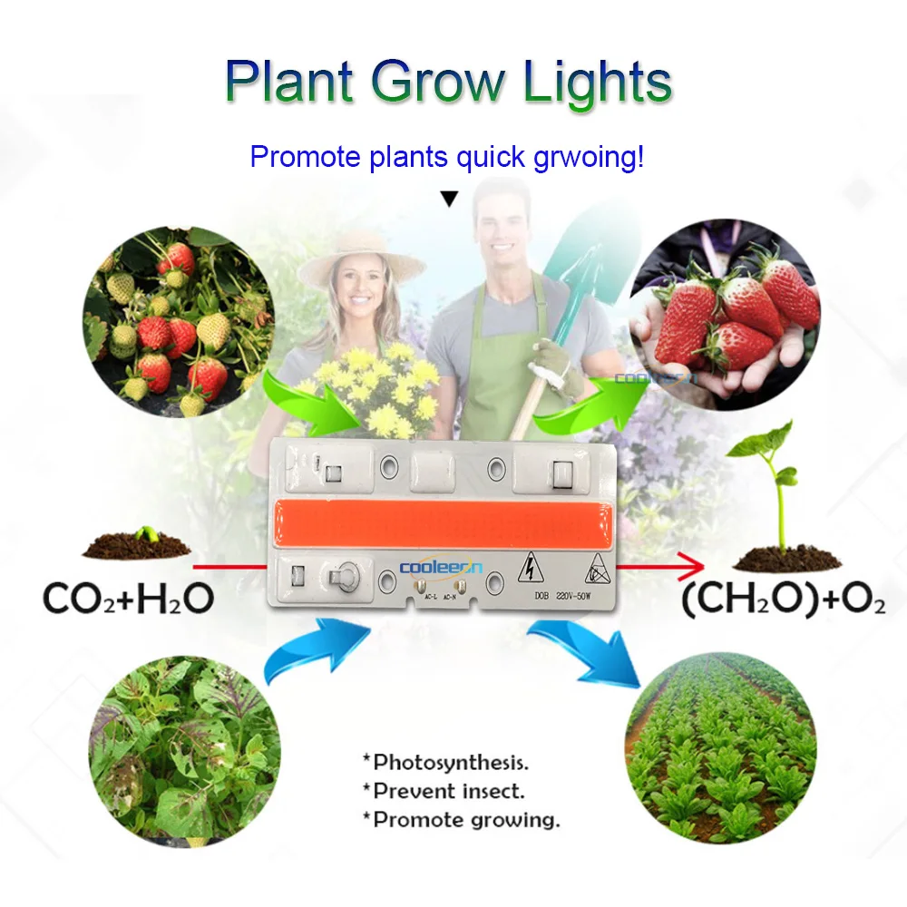 

5pcs 220V Driverless LED Plant Grow Light AC COB LED Bulb Smart IC Chip On Board Full Spectrum Lighting Source for Plats Growing