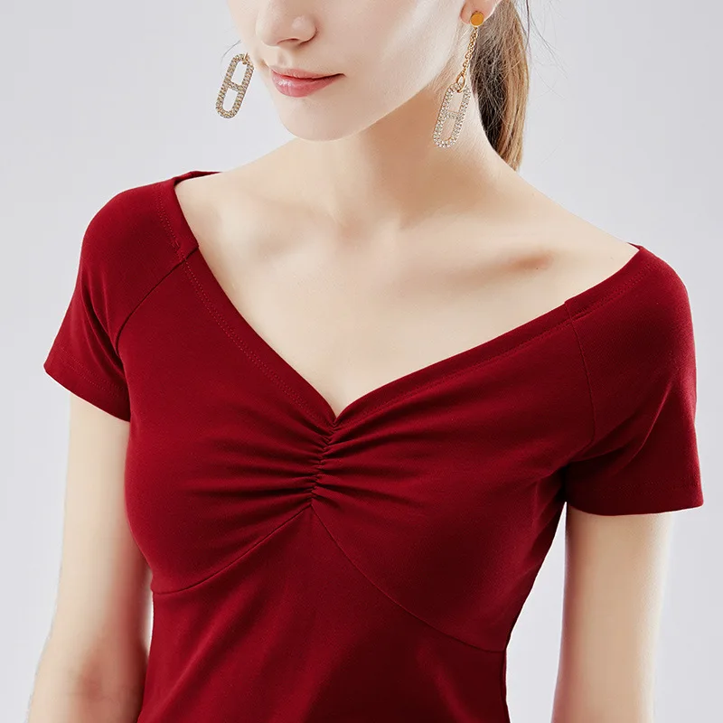 Женские топы футболки женские летние 2020 новые с коротким рукавом сексуальные