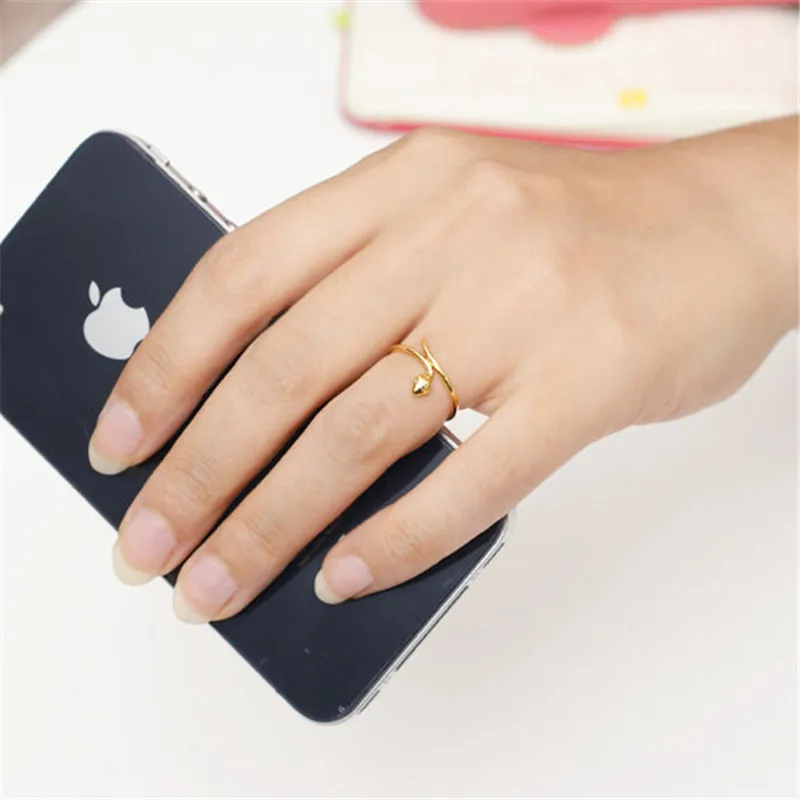 Модные кольца в виде змейки Гладкий Малый Для женщин Доступно трех цветах на