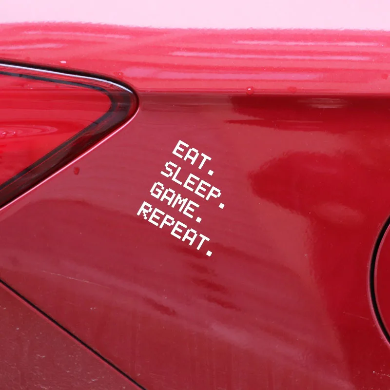 

YJZT 14.2CM*14.4CM Eat Sleep Game Repeat Decal Vinyl High Quality Car Sticker C22-0320