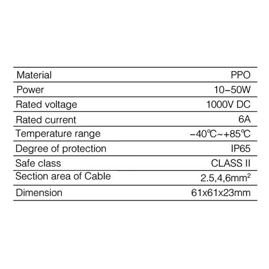 Солнечная Соединительная коробка PV разъем с 1 диодом для солнечной панели 30 Вт 80