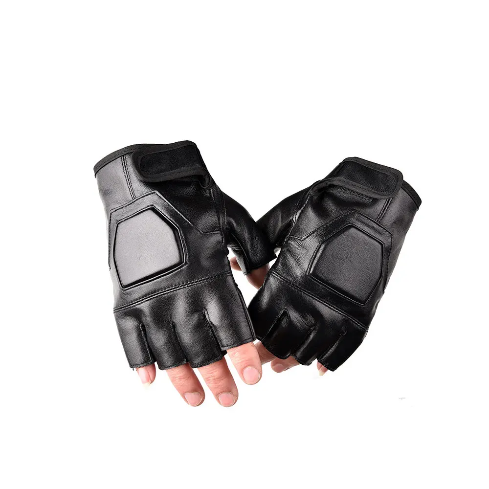 Leather Half Finger Gloves Motorcycle Breathable Fashionable Outdoor Racing Sport Hiking Protective Gears | Автомобили и